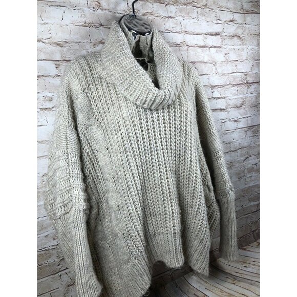 Nasty Gal  sz L cable knit cowl neck box‎ shape sweater pullover - Picture 7 of 9